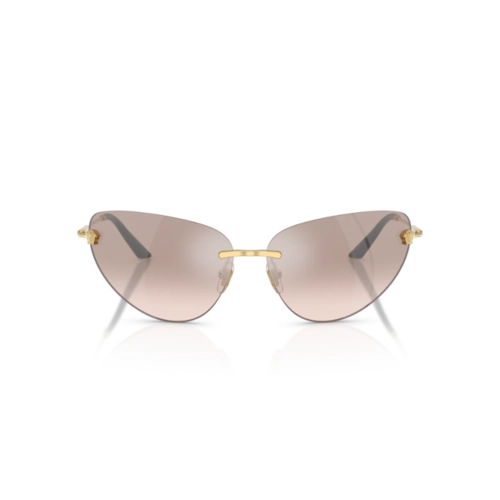 Óculos de Sol Versace 0VE2281 10028Z64 Metal Dourado com lentes na cor Marrom Degradê Espelhado