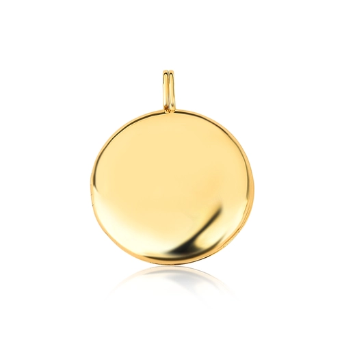 Pingente Wow Mom ouro 18k relicário redondo polido