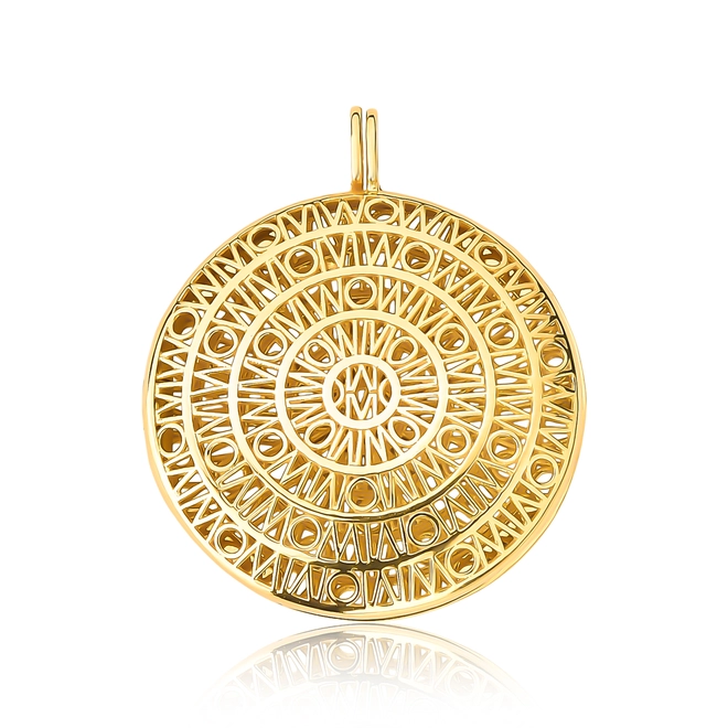 Pingente Wow Mom ouro 18k relicário vazado monogramas 1