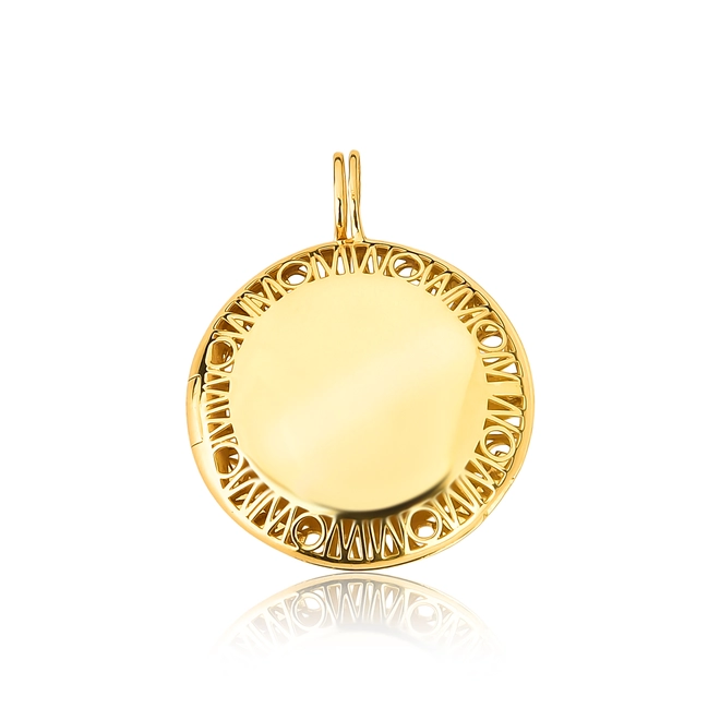 Pingente Wow Mom ouro 18k relicário com monograma polido 1