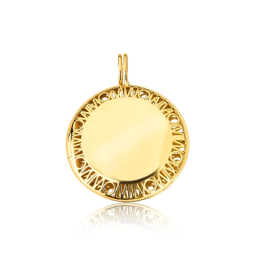 Pingente Wow Mom ouro 18k relicário com monograma polido
