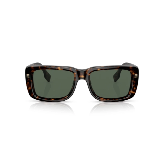 Óculos de Sol Burberry 0BE4376U 30027155 Acetato Marrom Mesclado Escuro com lentes na cor Verde Escuro 2