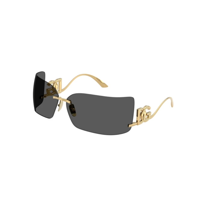 Óculos de Sol Dolce & Gabbana 0DG2319 02/87 79 Metal Dourado com lentes na cor Cinza Escuro 1