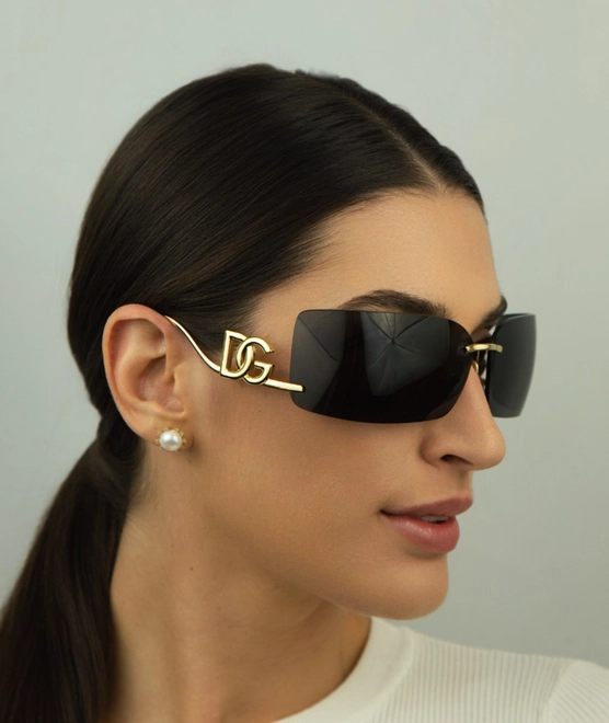 Óculos de Sol Dolce & Gabbana 0DG2319 02/87 79 Metal Dourado com lentes na cor Cinza Escuro 5