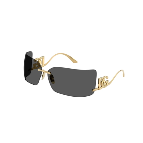 Óculos de Sol Dolce & Gabbana 0DG2319 02/87 79 Metal Dourado com lentes na cor Cinza Escuro
