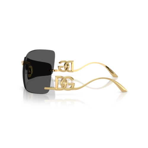 Óculos de Sol Dolce & Gabbana 0DG2319 02/87 79 Metal Dourado com lentes na cor Cinza Escuro