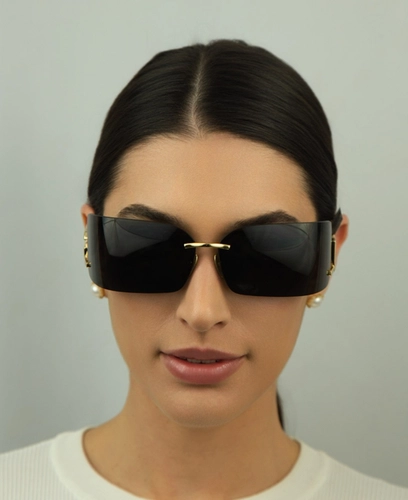 Óculos de Sol Dolce & Gabbana 0DG2319 02/87 79 Metal Dourado com lentes na cor Cinza Escuro