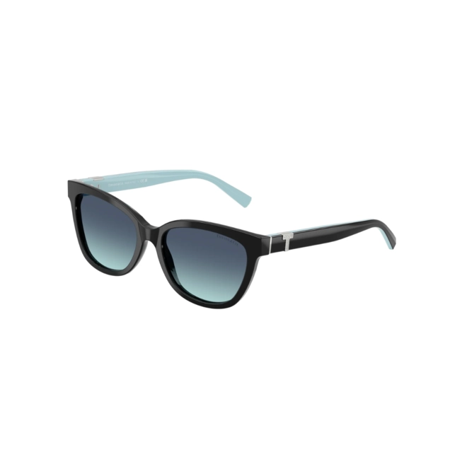 Óculos de Sol Tiffany 0TF4237B 80019S55 Acetato Preto com lentes na cor Azul Degradê 1