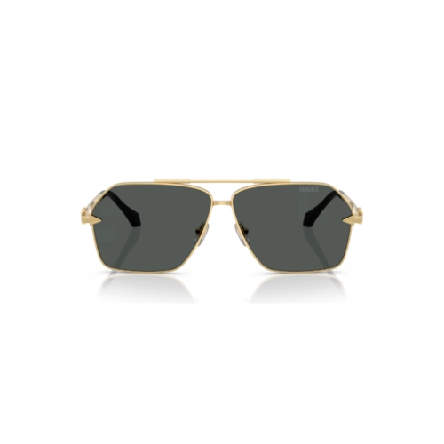 Óculos de Grau Versace 0VE2284 10028763 Metal Dourado com lentes na cor Cinza Escuro