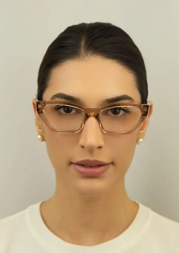Óculos de Grau Versace 0VE3373U 5518 54 Acetato Marrom Claro Transparente