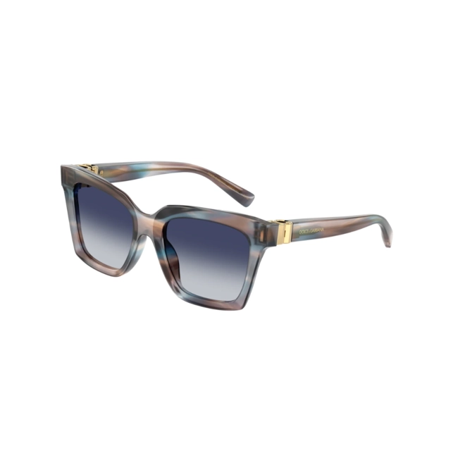 Óculos de Sol Dolce & Gabbana 0DG4498 34481455 Acetato Azul Listrado com lentes na cor Azul e Cinza Degradê 1