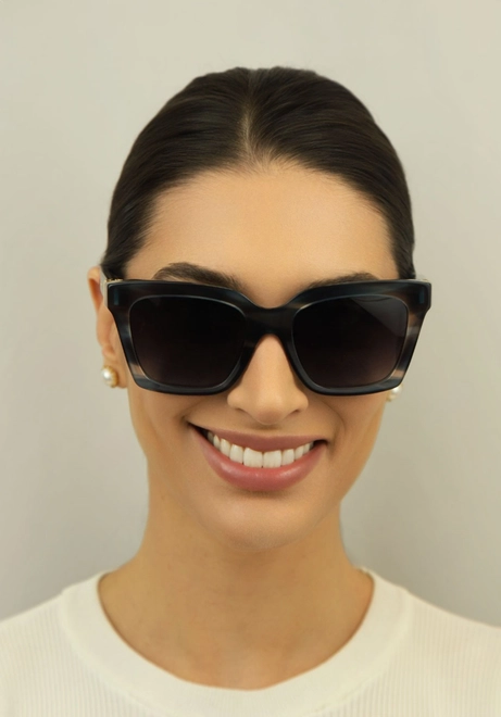 Óculos de Sol Dolce & Gabbana 0DG4498 34481455 Acetato Azul Listrado com lentes na cor Azul e Cinza Degradê 2