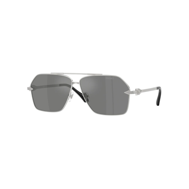 Óculos de Sol Versace 0VE2284 10006G63 Metal Prata com lentes na cor Cinza Espelhado 1