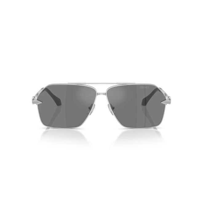 Óculos de Sol Versace 0VE2284 10006G63 Metal Prata com lentes na cor Cinza Espelhado 2