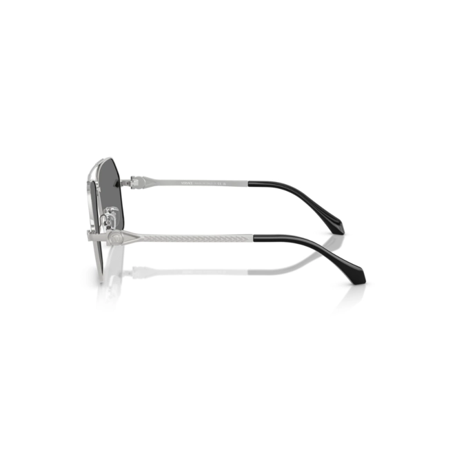 Óculos de Sol Versace 0VE2284 10006G63 Metal Prata com lentes na cor Cinza Espelhado 3