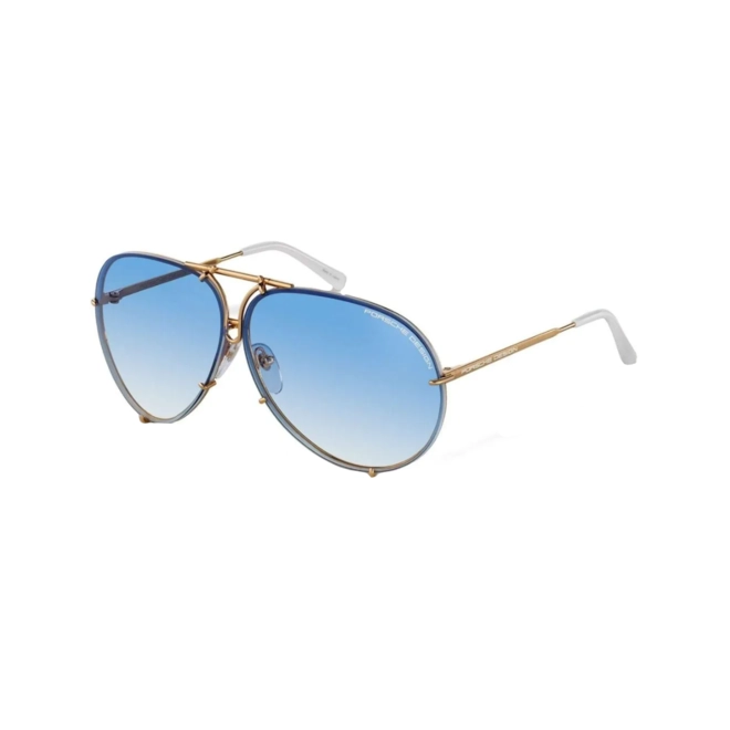 Óculos de Sol Porsche Design P8478 66W Titânio Dourado com lentes intercambiáveis na cor Azul ou Marrom 2