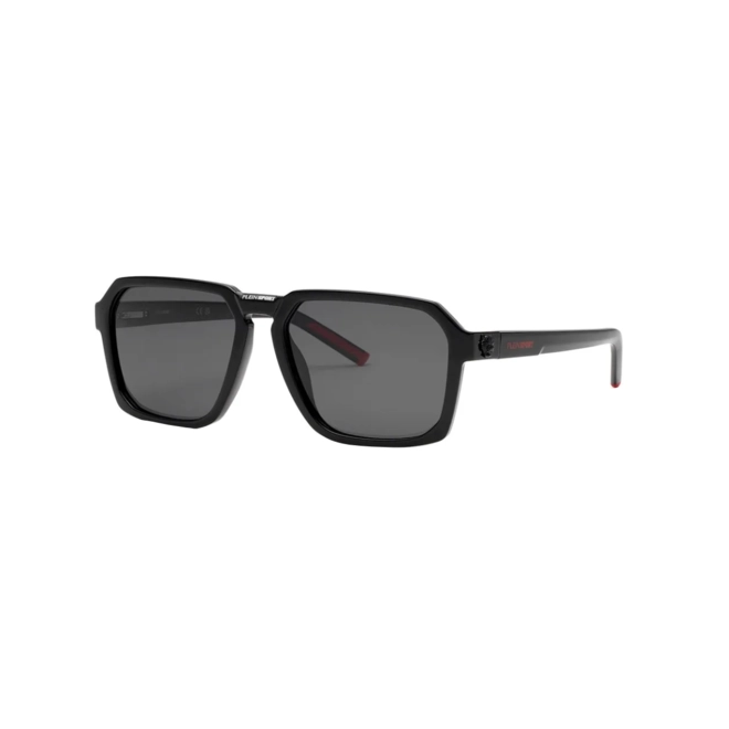 Óculos de Sol Plein Sport Touchdown SSP030 59Z42P Acetato Preto com lentes na cor Fumê Polarizado 1