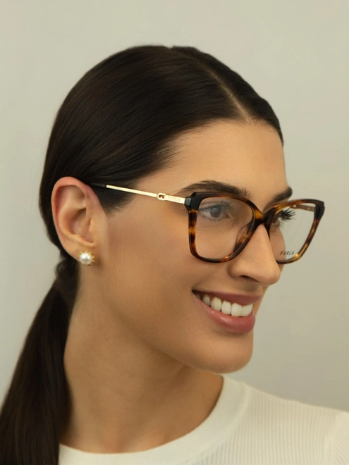 Óculos de Grau Furla VFU830 540829 Acetato Marrom Mesclado 5