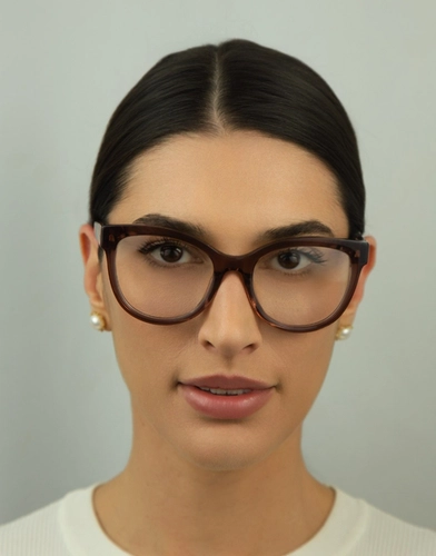 Óculos de Grau Furla VFU864 530G73 Acetato Marrom Transparente