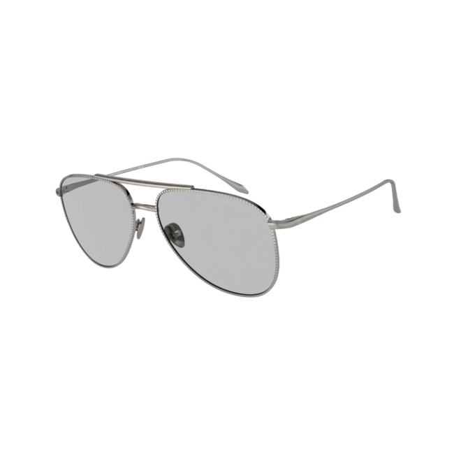Óculos de Sol Giorgio Armani 0AR6152 30108757 Metal Chumbo com lentes na cor Cinza Claro 1