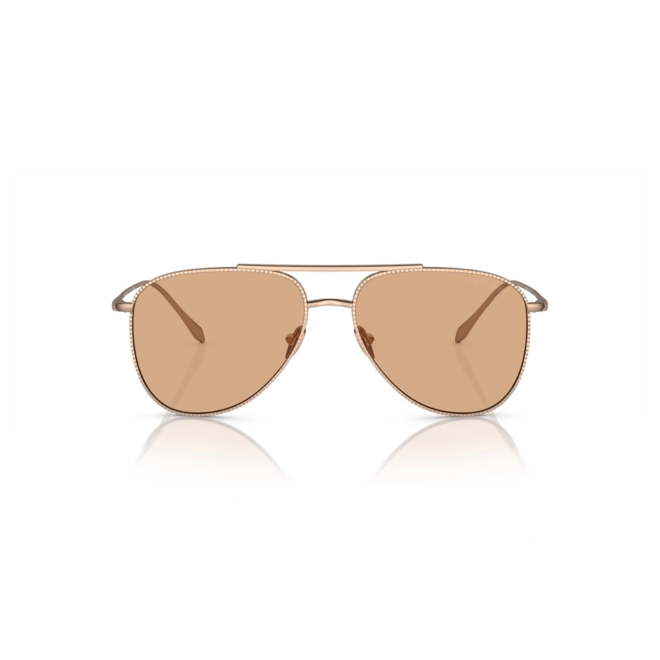 Óculos de Sol Giorgio Armani 0AR6152 30119357 Metal Rose com lentes na cor Marrom Claro 2
