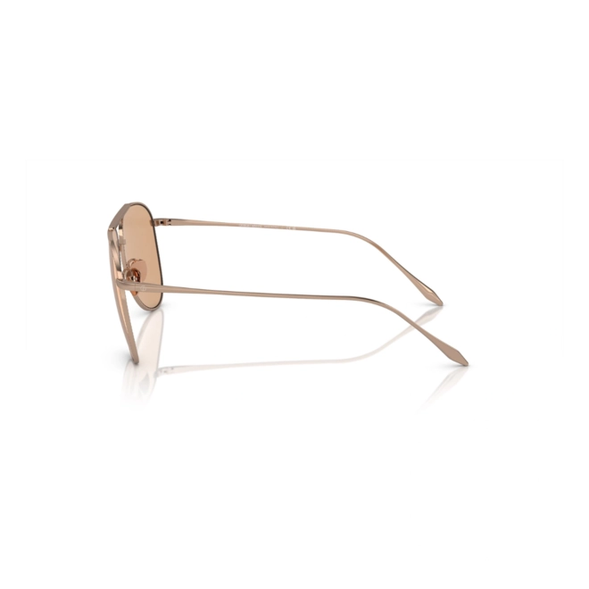 Óculos de Sol Giorgio Armani 0AR6152 30119357 Metal Rose com lentes na cor Marrom Claro 3