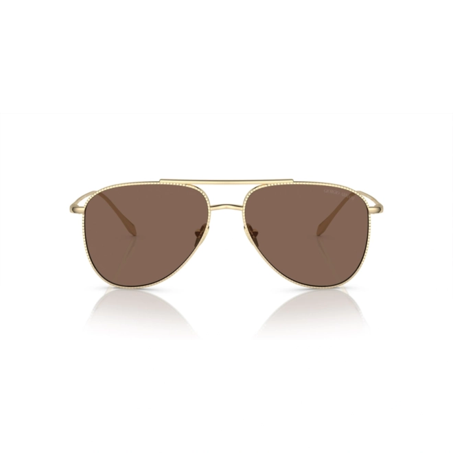 Óculos de Sol Giorgio Armani 0AR6152 30137357 Metal Dourado com lentes na cor Marrom Escuro 2