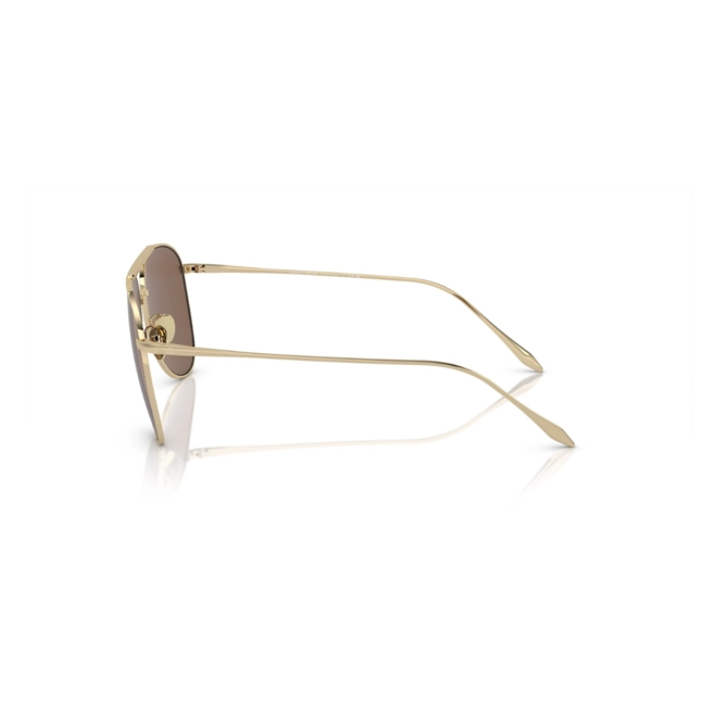 Óculos de Sol Giorgio Armani 0AR6152 30137357 Metal Dourado com lentes na cor Marrom Escuro 3
