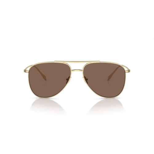 Óculos de Sol Giorgio Armani 0AR6152 30137357 Metal Dourado com lentes na cor Marrom Escuro