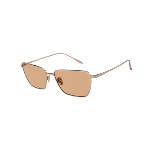 Óculos de Sol Giorgio Armani 0AR6153 30119356 Metal Rose com lentes na cor Marrom Claro