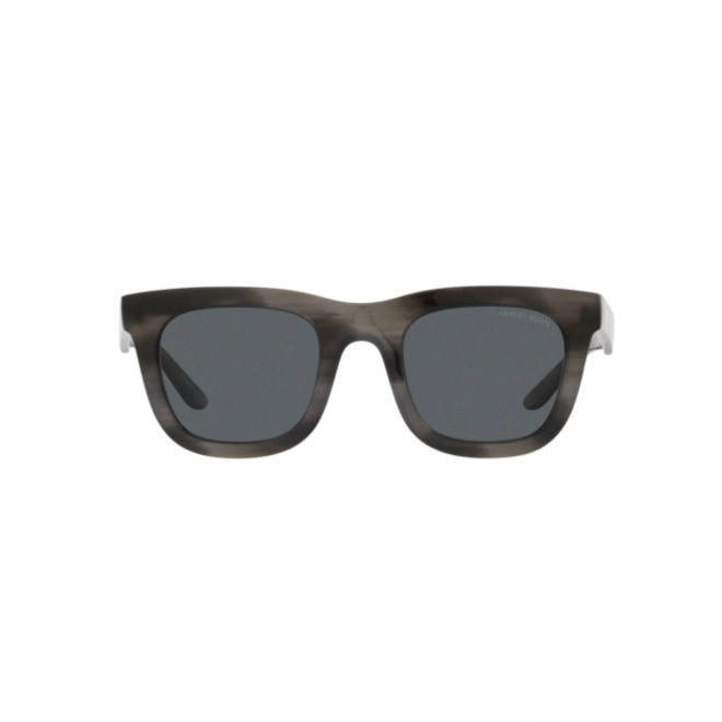 Óculos de Sol Giorgio Armani 0AR8171 5964P249 Acetato Cinza Listrado com lentes na cor Cinza Escuro Polarizado 2