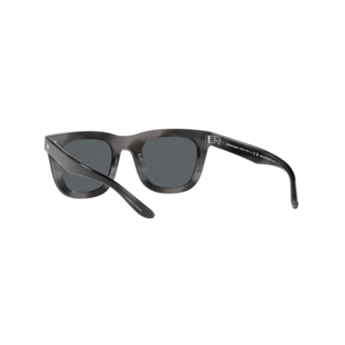 Óculos de Sol Giorgio Armani 0AR8171 5964P249 Acetato Cinza Listrado com lentes na cor Cinza Escuro Polarizado
