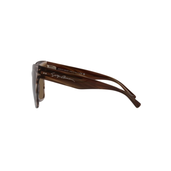 Óculos de Sol Giorgio Armani 0AR8175 59547354 Acetato Marrom Listrado com lentes na cor Marrom Escuro 3