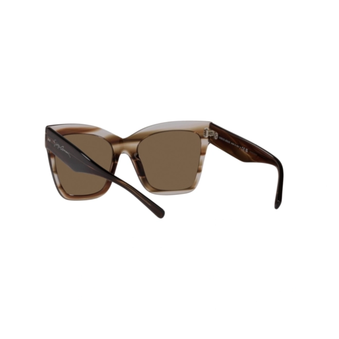 Óculos de Sol Giorgio Armani 0AR8175 59547354 Acetato Marrom Listrado com lentes na cor Marrom Escuro 4