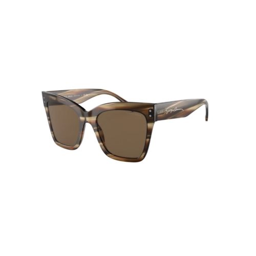 Óculos de Sol Giorgio Armani 0AR8175 59547354 Acetato Marrom Listrado com lentes na cor Marrom Escuro
