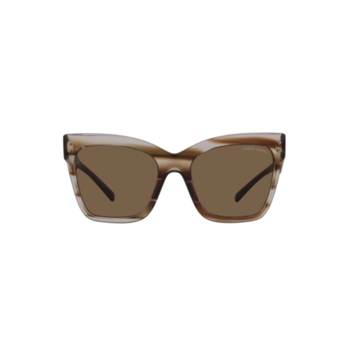Óculos de Sol Giorgio Armani 0AR8175 59547354 Acetato Marrom Listrado com lentes na cor Marrom Escuro