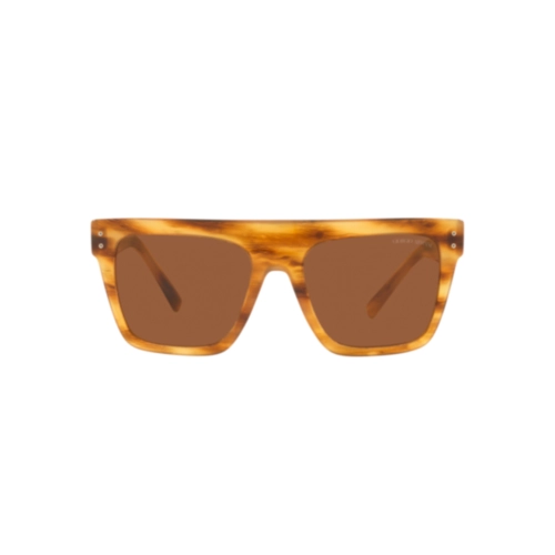 Óculos de Sol Giorgio Armani 0AR8177 59217352 Acetato Mel Listrado com lentes na cor Marrom Claro