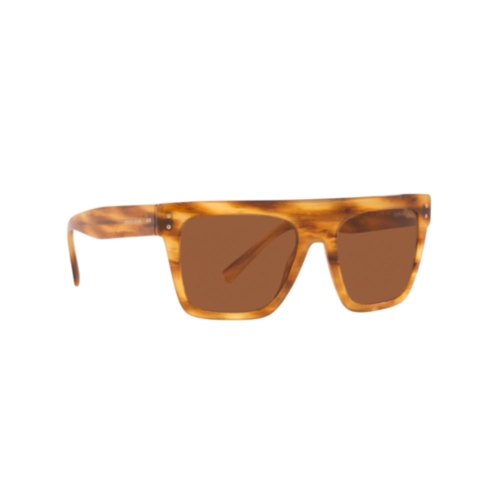 Óculos de Sol Giorgio Armani 0AR8177 59217352 Acetato Mel Listrado com lentes na cor Marrom Claro