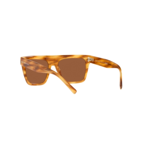 Óculos de Sol Giorgio Armani 0AR8177 59217352 Acetato Mel Listrado com lentes na cor Marrom Claro