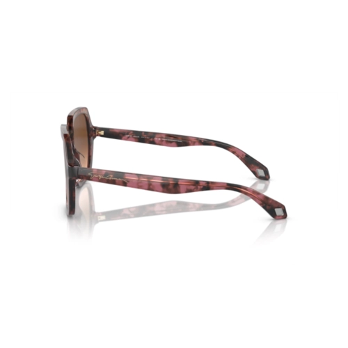 Óculos de Sol Giorgio Armani 0AR8193U 60320A55 Acetato Cinza e Bordô Mesclado com lentes na cor Rosa e Marrom Degradê