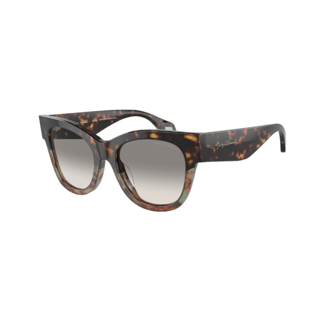 Óculos de Sol Giorgio Armani 0AR8195U 58793251 Acetato Marrom e Verde Mesclado com lentes na cor Cinza Degradê 1