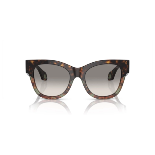Óculos de Sol Giorgio Armani 0AR8195U 58793251 Acetato Marrom e Verde Mesclado com lentes na cor Cinza Degradê