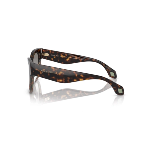 Óculos de Sol Giorgio Armani 0AR8195U 58793251 Acetato Marrom e Verde Mesclado com lentes na cor Cinza Degradê