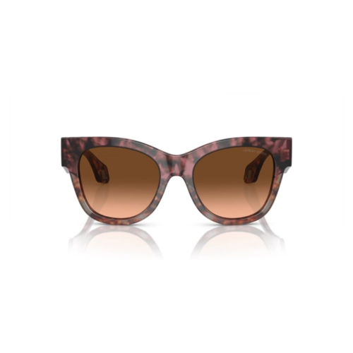 Óculos de Sol Giorgio Armani 0AR8195U 60320A51 Acetato Cinza e Bordô Mesclado com lentes na cor Rosa e Marrom Degradê