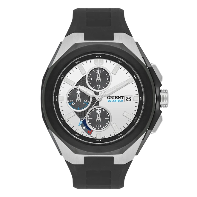 Relógio Orient Unique Solartech Cronógrafo - MBSPC049 S1PX Branco 1