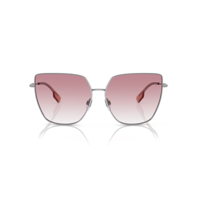 Óculos de Sol Burberry 0BE3143 10058D61 Metal Prata com lentes na cor Rosa Degradê 2