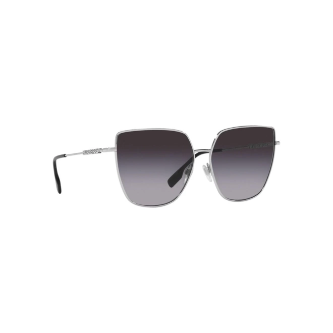 Óculos de Sol Burberry 0BE3143 10058G61 Metal Prata com lentes na cor Cinza Degradê 3