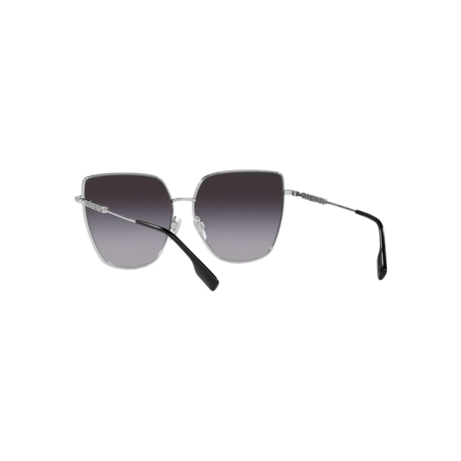 Óculos de Sol Burberry 0BE3143 10058G61 Metal Prata com lentes na cor Cinza Degradê 4