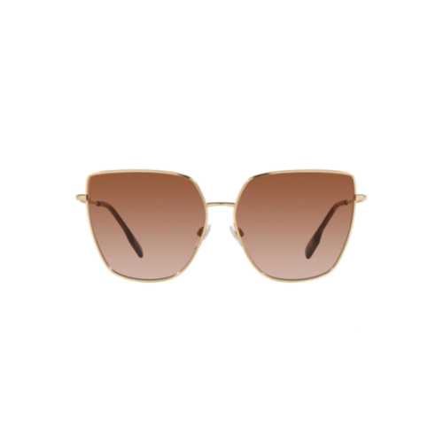 Óculos de Sol Burberry 0BE3143 11091361 Metal Dourado Claro com lentes na cor Marrom Degradê