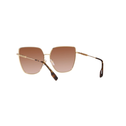 Óculos de Sol Burberry 0BE3143 11091361 Metal Dourado Claro com lentes na cor Marrom Degradê